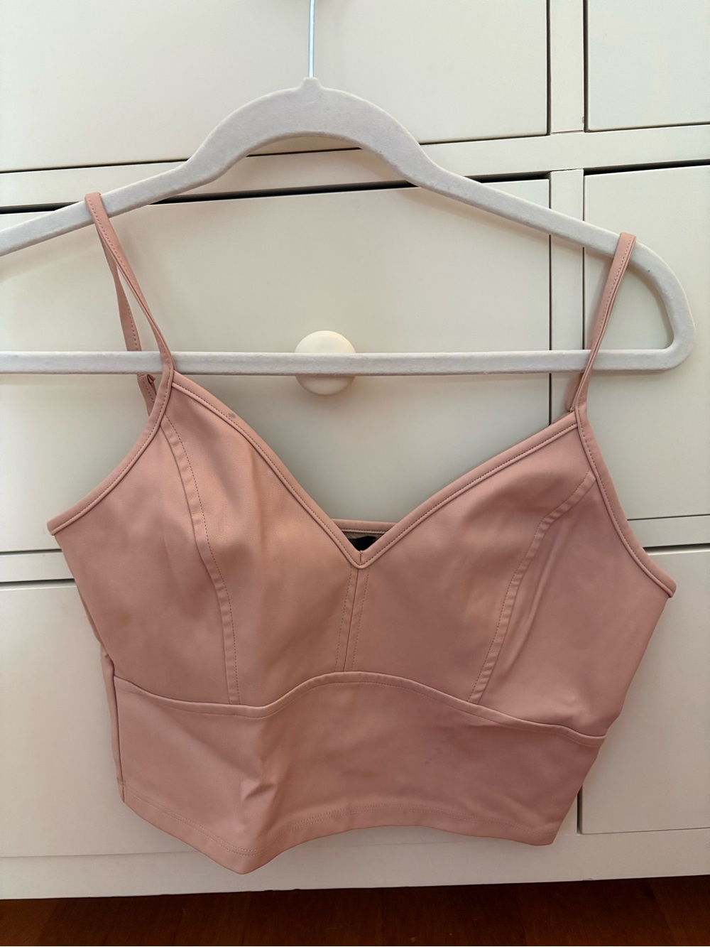 Aqua Blush Pink Cropped Cami Top